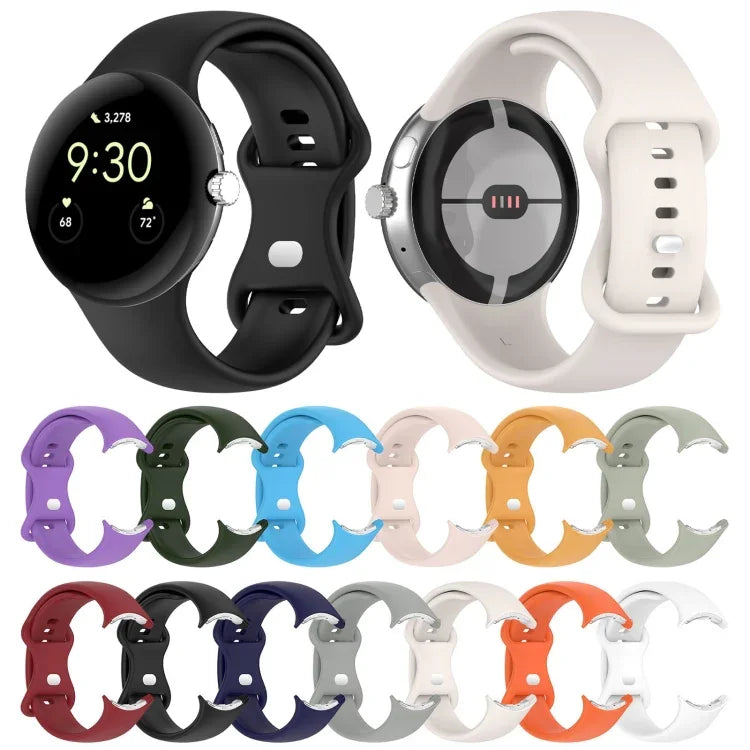 Google Pixel Watch 4 / 3 / 2 / 1 41mm 단색 실리콘 시계 밴드, S 사이즈, L 사이즈