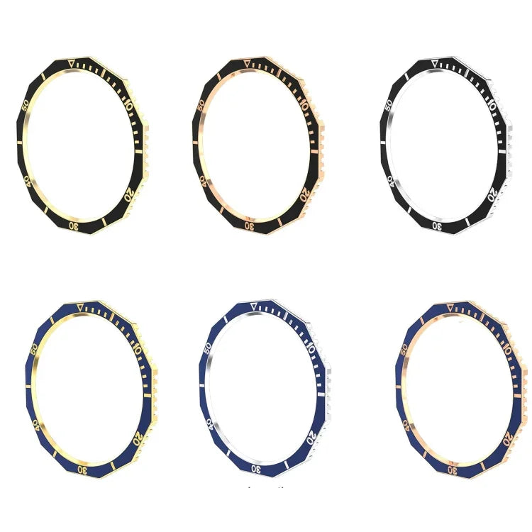 Solid Color Watch Time Steel Bezel Ring, For Samsung Galaxy Watch6 Classic 47mm R960, For Samsung Galaxy Watch6 Classic 43mm R950