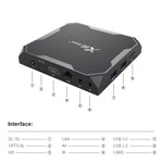 X96 max+ 4K 스마트 TV 박스, 안드로이드 9.0, Amlogic S905X3 쿼드코어 Cortex-A55, 4GB+64GB, LAN, AV, 2.4G/5G WiFi, USBx2, TF 카드 지원, EU 플러그, UK 플러그, AU 플러그
