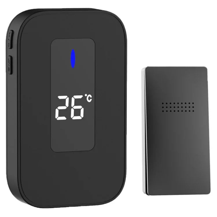 C303B 1대 1 가정용 무선 초인종 온도 디지털 표시 원격 제어 노인 호출기, US 플러그, EU 플러그, UK 플러그