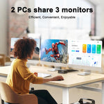 KC-KVM203DH 8K 30Hz USB3.0 DP+DP+HDMI 트리플 모니터 KVM 스위치, EU 플러그, KC-KVM203DH