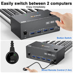 KC-KVM203DH 8K 30Hz USB3.0 DP+DP+HDMI 트리플 모니터 KVM 스위치, EU 플러그, KC-KVM203DH