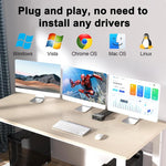 KC-KVM203DH 8K 30Hz USB3.0 DP+DP+HDMI 트리플 모니터 KVM 스위치, EU 플러그, KC-KVM203DH