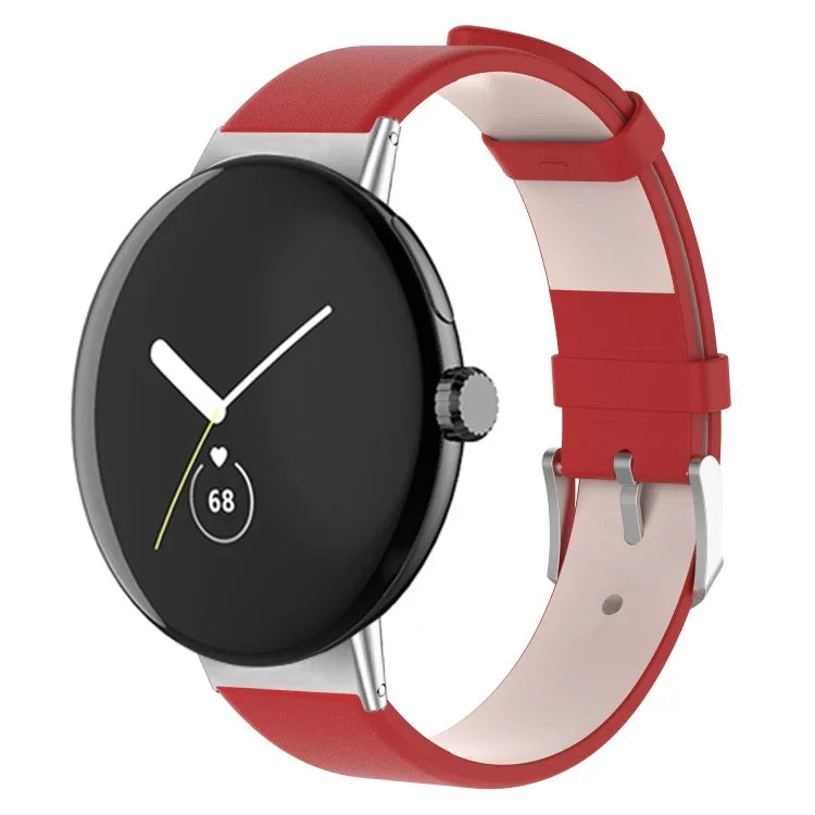 Leather Watch Band, For Google Pixel Watch 4 / 3 / 2 / 1 41mm