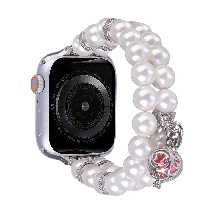 구슬 이중 줄 진주 팔찌 시계줄, Apple Watch 시리즈 5 44mm용, Apple Watch 시리즈 5 40mm용, Apple Watch 시리즈 4 44mm용, Apple Watch 시리즈 4 40mm용, Apple Watch 시리즈 3 38mm용, Apple Watch 시리즈 3 42mm용                         ...