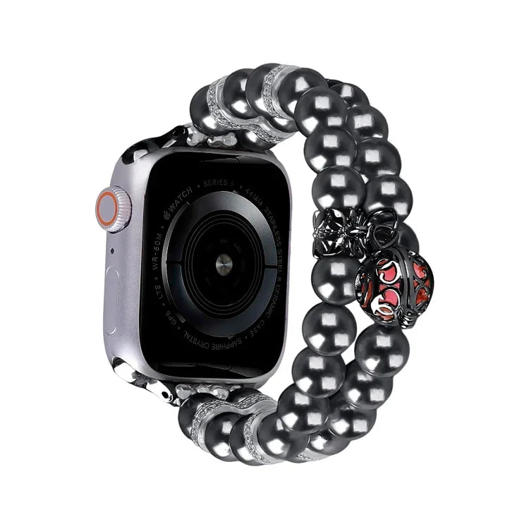구슬 이중 줄 진주 팔찌 시계줄, Apple Watch 시리즈 5 44mm용, Apple Watch 시리즈 5 40mm용, Apple Watch 시리즈 4 44mm용, Apple Watch 시리즈 4 40mm용, Apple Watch 시리즈 3 38mm용, Apple Watch 시리즈 3 42mm용                         ...