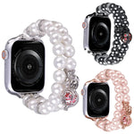 구슬 이중 줄 진주 팔찌 시계줄, Apple Watch 시리즈 5 44mm용, Apple Watch 시리즈 5 40mm용, Apple Watch 시리즈 4 44mm용, Apple Watch 시리즈 4 40mm용, Apple Watch 시리즈 3 38mm용, Apple Watch 시리즈 3 42mm용                         ...
