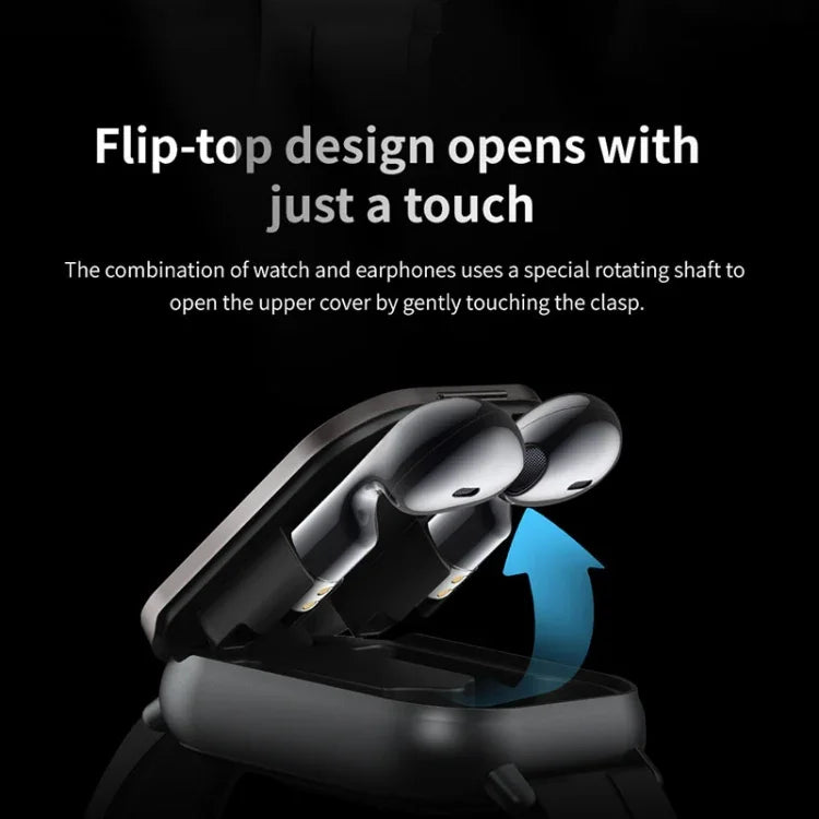 D8 2.01인치 2-in-1 블루투스 이어폰 실리콘 밴드 스마트워치, 건강 모니터링 / NFC 지원, 실리콘 밴드 (블랙), 실리콘 밴드 (베이지)