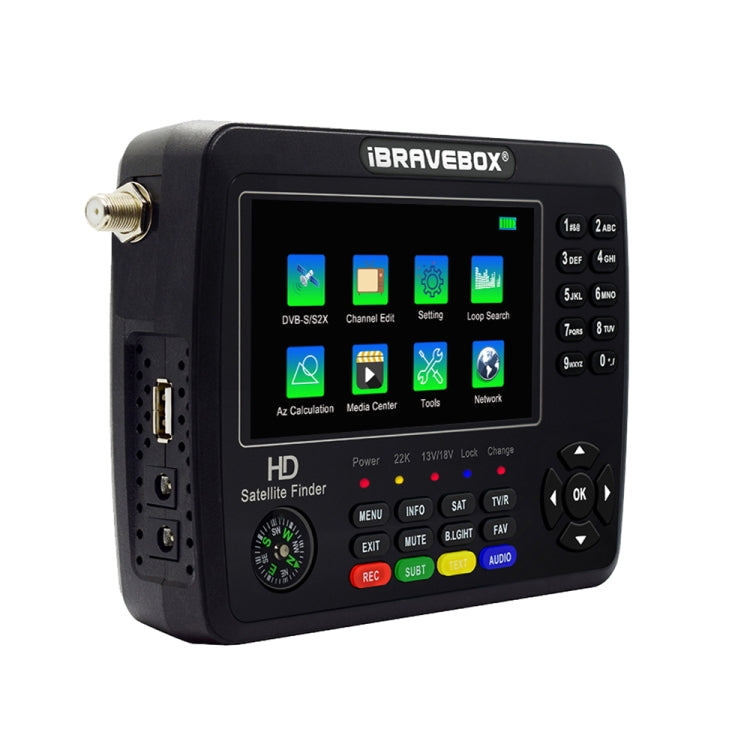 iBRAVEBOX V10 Finder Max 4.3인치 디스플레이 디지털 위성 미터 신호 탐지기, DVB-S/S2/S2X 지원, EU 플러그, US 플러그, UK 플러그, AU 플러그
