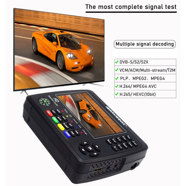 iBRAVEBOX V10 Finder Max 4.3인치 디스플레이 디지털 위성 미터 신호 탐지기, DVB-S/S2/S2X 지원, EU 플러그, US 플러그, UK 플러그, AU 플러그