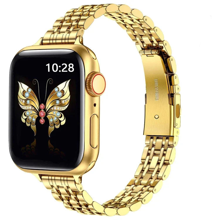 슬림 세븐 비드 슬링샷 버클 메탈 시계 밴드, Apple Watch SE 40mm용, Apple Watch SE 44mm용, Apple Watch Series 6 40mm용, Apple Watch Series 6 44mm용, Apple Watch Series 5 44mm용, Apple Watch Series 5 40mm용, Apple Watch Series 4 44...