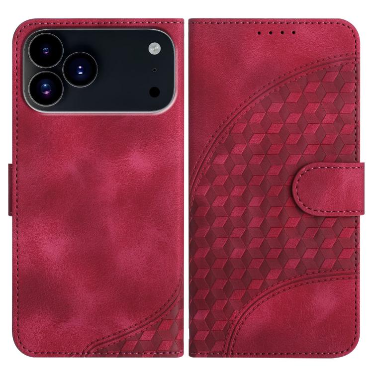 YX0060 코끼리 머리 엠보싱 휴대폰 가죽 케이스와 랜야드, iPhone 17e / 16e용, iPhone 17 Pro Max용, iPhone 17 Pro용, iPhone 17용, iPhone Air용, iPhone 16 Pro Max용