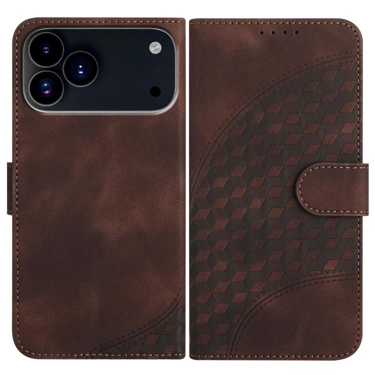 YX0060 코끼리 머리 엠보싱 휴대폰 가죽 케이스와 랜야드, iPhone 17e / 16e용, iPhone 17 Pro Max용, iPhone 17 Pro용, iPhone 17용, iPhone Air용, iPhone 16 Pro Max용