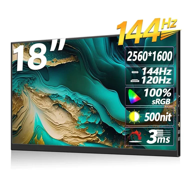 18인치 HDR 2560x1600P IPS 스크린 휴대용 모니터, 18인치 2.5K