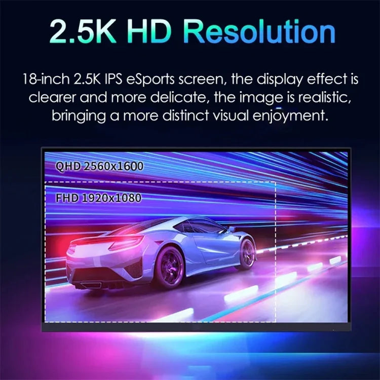 18인치 HDR 2560x1600P IPS 스크린 휴대용 모니터, 18인치 2.5K