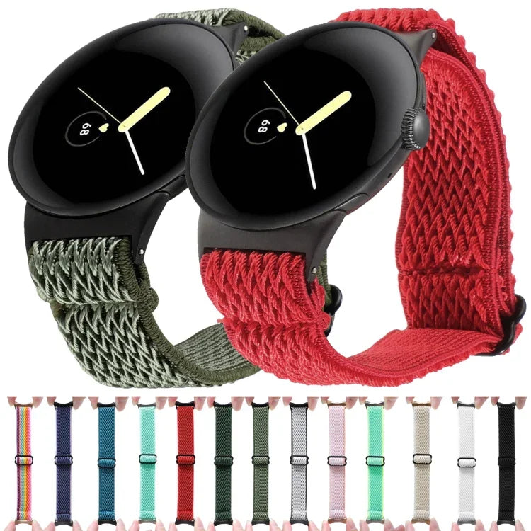 20mm 웨이브 꼬임 나일론 시계 밴드, Google Pixel Watch 4 / 3 / 2 / 1 41mm용