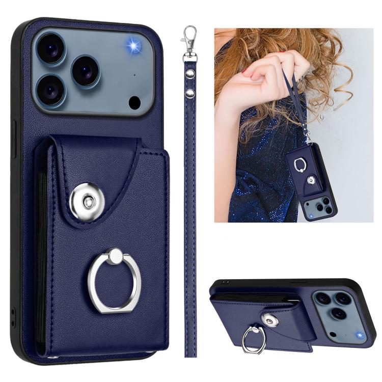 Organ Card Bag Ring Holder PU Phone Case with Lanyard, For iPhone 17 Pro Max, For iPhone 17 Pro, For iPhone 17, For iPhone Air, For iPhone 15 Pro Max, For iPhone 15 Pro, For iPhone 15 Plus, For iPhone 15