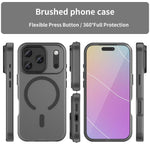 MagSafe 서리 낀 반투명 TPU + PC 풀 커버리지 휴대폰 케이스, 아이폰 16 프로용, 아이폰 16 플러스용, 아이폰 16용, 아이폰 15 프로 맥스용, 아이폰 15 프로용