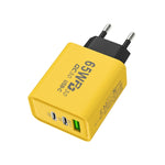 65W 갈륨 나이트라이드 USB + 타입-C 고속 충전기, EU 플러그, US 플러그