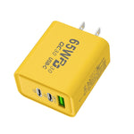 65W 갈륨 나이트라이드 USB + 타입-C 고속 충전기, EU 플러그, US 플러그