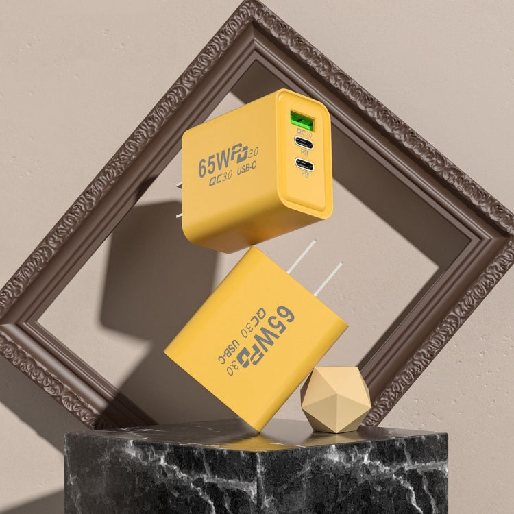 65W 갈륨 나이트라이드 USB + 타입-C 고속 충전기, EU 플러그, US 플러그