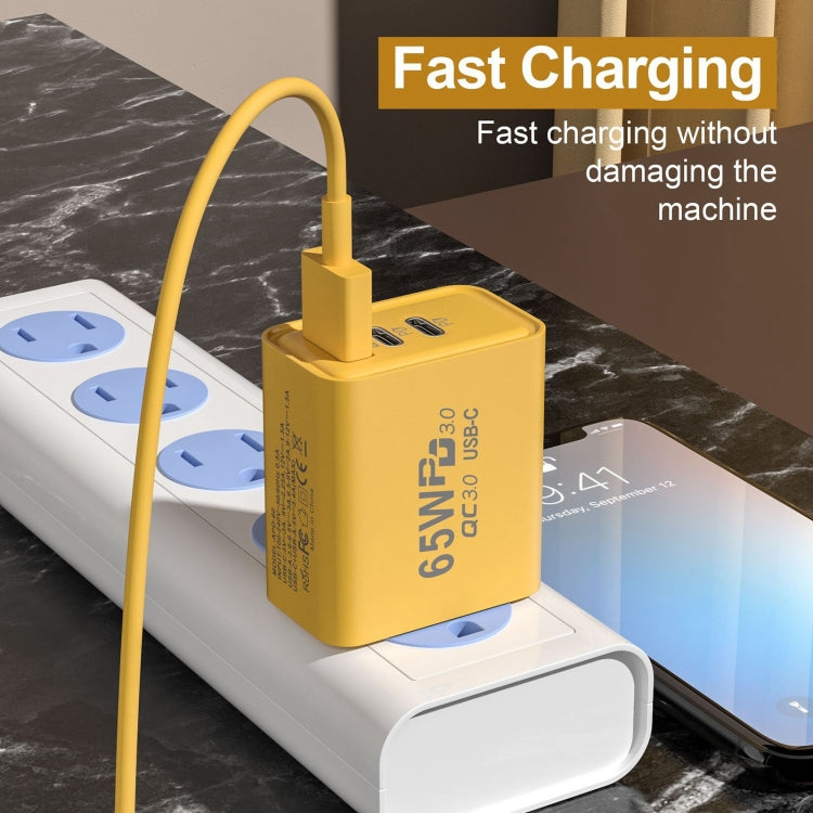 65W 갈륨 나이트라이드 USB + 타입-C 고속 충전기, EU 플러그, US 플러그