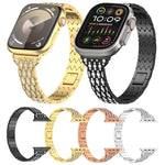 데빌 아이 다이아몬드 팔찌 메탈 시계 밴드, 애플 워치 42mm용, 애플 워치 38mm용