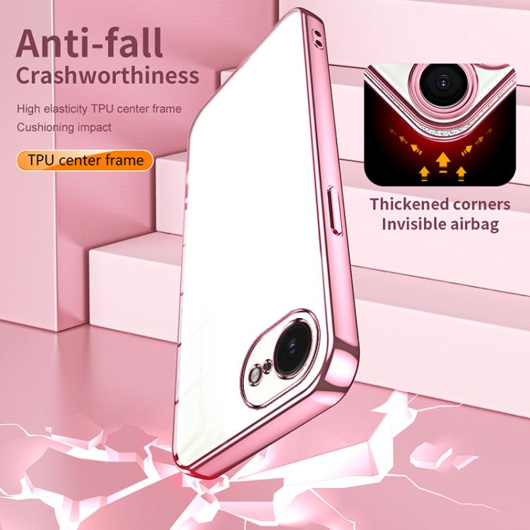 Transparent Plating Fine Hole Phone Case, For iPhone 17e / 16e, For iPhone 17 Pro Max, For iPhone 17 Pro, For iPhone 17, For iPhone Air, For iPhone 16 Pro Max