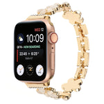5잎 꽃 아연 합금 체인 시계 밴드, 애플 워치 42mm용, 애플 워치 38mm용