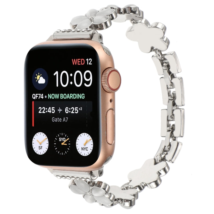 5잎 꽃 아연 합금 체인 시계줄, Apple Watch 시리즈 4 44mm용, Apple Watch 시리즈 4 40mm용, Apple Watch 시리즈 3 38mm용, Apple Watch 시리즈 3 42mm용, Apple Watch 시리즈 2 42mm용, Apple Watch 시리즈 2 38mm용