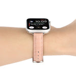 Slim Crocodile Leather Watch Band, For Apple Watch SE 40mm, For Apple Watch SE 44mm, For Apple Watch Series 6 40mm, For Apple Watch Series 6 44mm, For Apple Watch Series 5 44mm, For Apple Watch Series 5 40mm