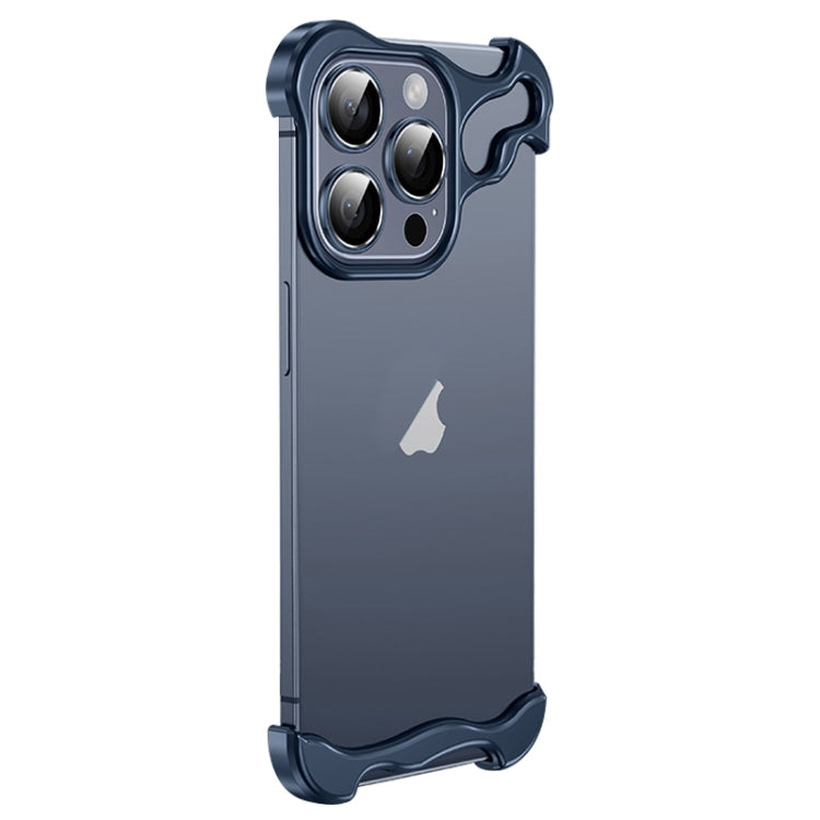 Frameless Metal Corner Pad Phone Case with Lens Film, For iPhone 15 Pro Max, For iPhone 15 Pro, For iPhone 15 Plus, For iPhone 15, For iPhone 14 Plus, For iPhone 14, For iPhone 14 Pro, For iPhone 14 Pro Max, For iPhone 13 Pro Max