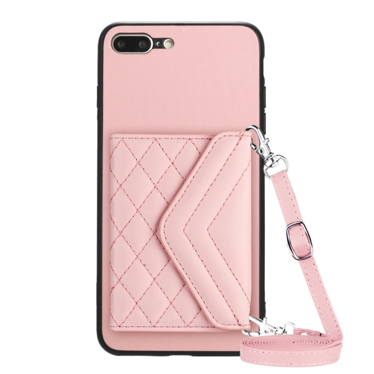 마름모 질감 카드 가방 RFID 휴대폰 케이스와 긴 스트랩, 아이폰 12 mini용, 아이폰 11 Pro Max용, 아이폰 11용, 아이폰 11 Pro용, 아이폰 XS / X용, 아이폰 XR용, 아이폰 XS Max용, 아이폰 8 Plus / 7 Plus용