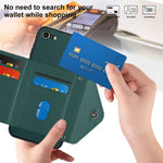 마름모 질감 카드 가방 RFID 휴대폰 케이스와 긴 스트랩, 아이폰 SE 2022 / SE 2020용, 아이폰 13 Pro Max용, 아이폰 13 Pro용, 아이폰 13용, 아이폰 13 mini용, 아이폰 12용, 아이폰 12 Pro Max용, 아이폰 12 Pro용