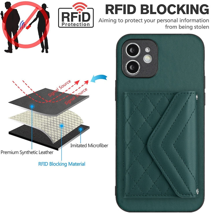 마름모 질감 카드 가방 RFID 휴대폰 케이스와 긴 스트랩, 아이폰 12 mini용, 아이폰 11 Pro Max용, 아이폰 11용, 아이폰 11 Pro용, 아이폰 XS / X용, 아이폰 XR용, 아이폰 XS Max용, 아이폰 8 Plus / 7 Plus용
