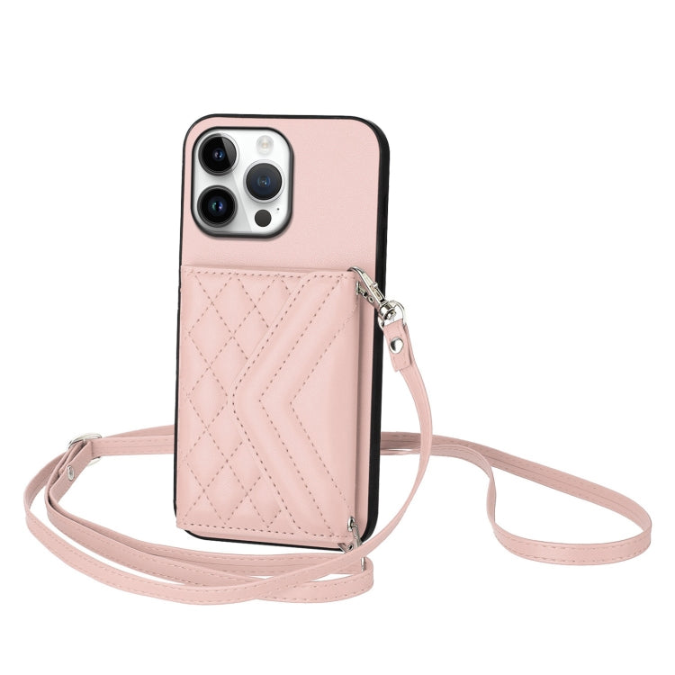 마름모 질감 카드 가방 RFID 휴대폰 케이스와 긴 스트랩, 아이폰 17 Pro Max용, 아이폰 17 Pro용, 아이폰 17용, 아이폰 Air용, 아이폰 16 Pro Max용, 아이폰 16 Pro용, 아이폰 16 Plus용, 아이폰 16용
