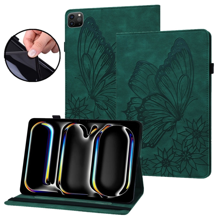 Big Butterfly Embossed Leather Tablet Case, For iPad Pro 13 2025 / 2024, For iPad Pro 11 2025 / 2024, For iPad Pro 12.9 2022 / Air 13 2024 / 2025