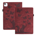 나비 고양이 엠보싱 가죽 태블릿 케이스, iPad Air 13 2026 / 2025 / 2024용, iPad Air 11 2026 / 2025 / 2024용, iPad Pro 13 2025 / 2024용, iPad Pro 11 2025 / 2024용, iPad mini 2024 / 2021용