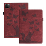 나비 고양이 엠보싱 가죽 태블릿 케이스, iPad Air 13 2026 / 2025 / 2024용, iPad Air 11 2026 / 2025 / 2024용, iPad Pro 13 2025 / 2024용, iPad Pro 11 2025 / 2024용, iPad mini 2024 / 2021용