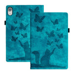 나비 고양이 엠보싱 가죽 태블릿 케이스, iPad Air 13 2026 / 2025 / 2024용, iPad Air 11 2026 / 2025 / 2024용, iPad Pro 13 2025 / 2024용, iPad Pro 11 2025 / 2024용, iPad mini 2024 / 2021용