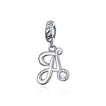 S925 Sterling Silver 26 English Letter Beads DIY Bracelet Necklace Accessories, A, B, C, D, E, F, G, H, I, J, K, L, M, N, O, P, Q, R, S, T, U, V, W, X, Y, Z