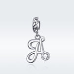 S925 Sterling Silver 26 English Letter Beads DIY Bracelet Necklace Accessories, A, B, C, D, E, F, G, H, I, J, K, L, M, N, O, P, Q, R, S, T, U, V, W, X, Y, Z