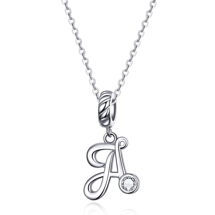 S925 Sterling Silver 26 English Letter Beads DIY Bracelet Necklace Accessories, A, B, C, D, E, F, G, H, I, J, K, L, M, N, O, P, Q, R, S, T, U, V, W, X, Y, Z