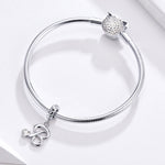 S925 Sterling Silver 26 English Letter Beads DIY Bracelet Necklace Accessories, A, B, C, D, E, F, G, H, I, J, K, L, M, N, O, P, Q, R, S, T, U, V, W, X, Y, Z