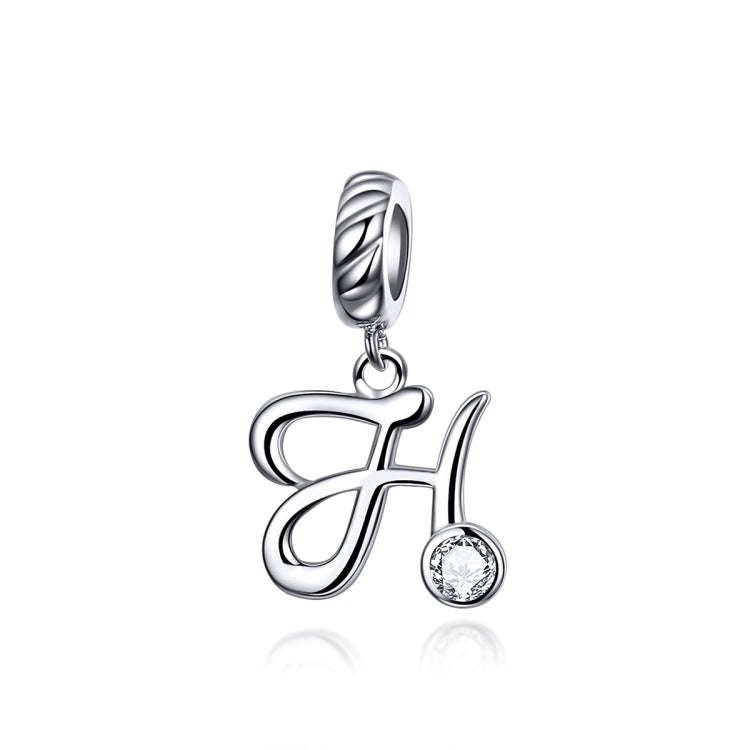 S925 Sterling Silver 26 English Letter Beads DIY Bracelet Necklace Accessories, A, B, C, D, E, F, G, H, I, J, K, L, M, N, O, P, Q, R, S, T, U, V, W, X, Y, Z