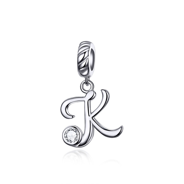 S925 Sterling Silver 26 English Letter Beads DIY Bracelet Necklace Accessories, A, B, C, D, E, F, G, H, I, J, K, L, M, N, O, P, Q, R, S, T, U, V, W, X, Y, Z
