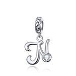 S925 Sterling Silver 26 English Letter Beads DIY Bracelet Necklace Accessories, A, B, C, D, E, F, G, H, I, J, K, L, M, N, O, P, Q, R, S, T, U, V, W, X, Y, Z