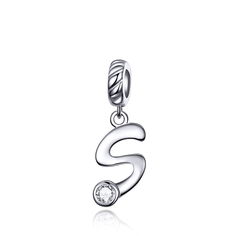 S925 Sterling Silver 26 English Letter Beads DIY Bracelet Necklace Accessories, A, B, C, D, E, F, G, H, I, J, K, L, M, N, O, P, Q, R, S, T, U, V, W, X, Y, Z