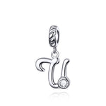 S925 Sterling Silver 26 English Letter Beads DIY Bracelet Necklace Accessories, A, B, C, D, E, F, G, H, I, J, K, L, M, N, O, P, Q, R, S, T, U, V, W, X, Y, Z