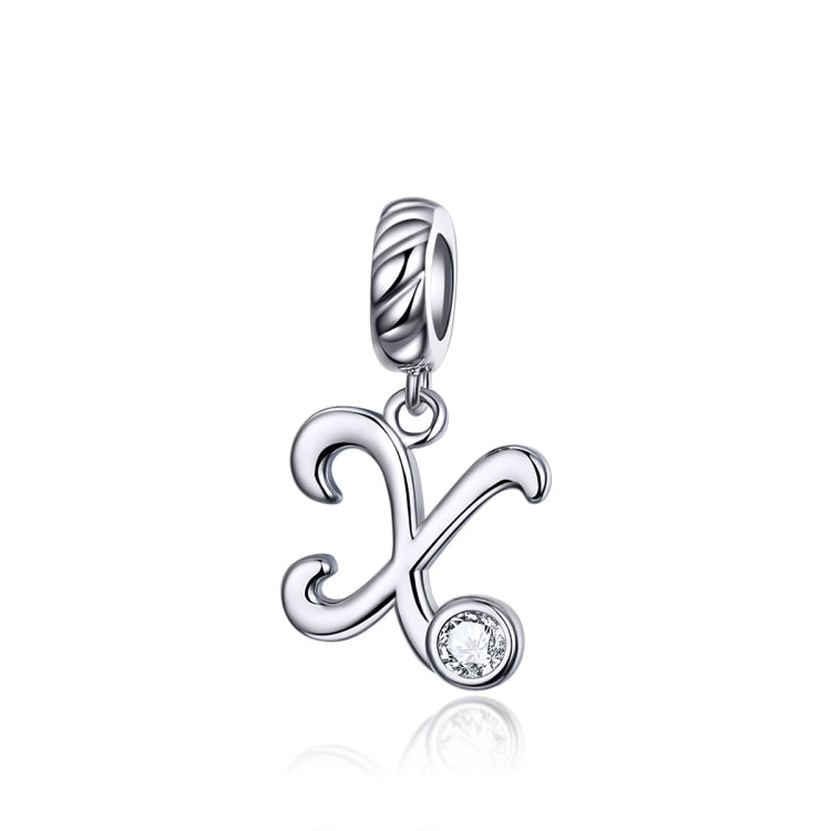 S925 Sterling Silver 26 English Letter Beads DIY Bracelet Necklace Accessories, A, B, C, D, E, F, G, H, I, J, K, L, M, N, O, P, Q, R, S, T, U, V, W, X, Y, Z